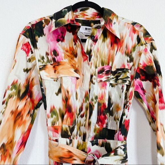 MSGM Patterned Long Sleeve Straight Jumpsuit - Picture 8 of 13